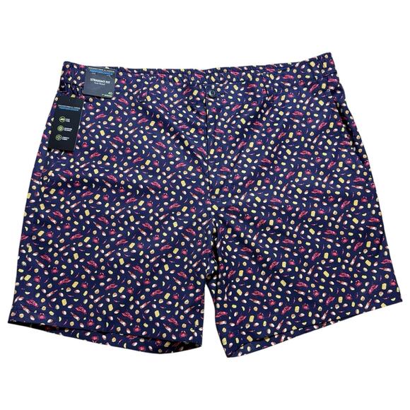 NWT Roundtree & Yorke Mens Performance Straight Fit Seafood Boil Crab Shorts 40" - Picture 1 of 7